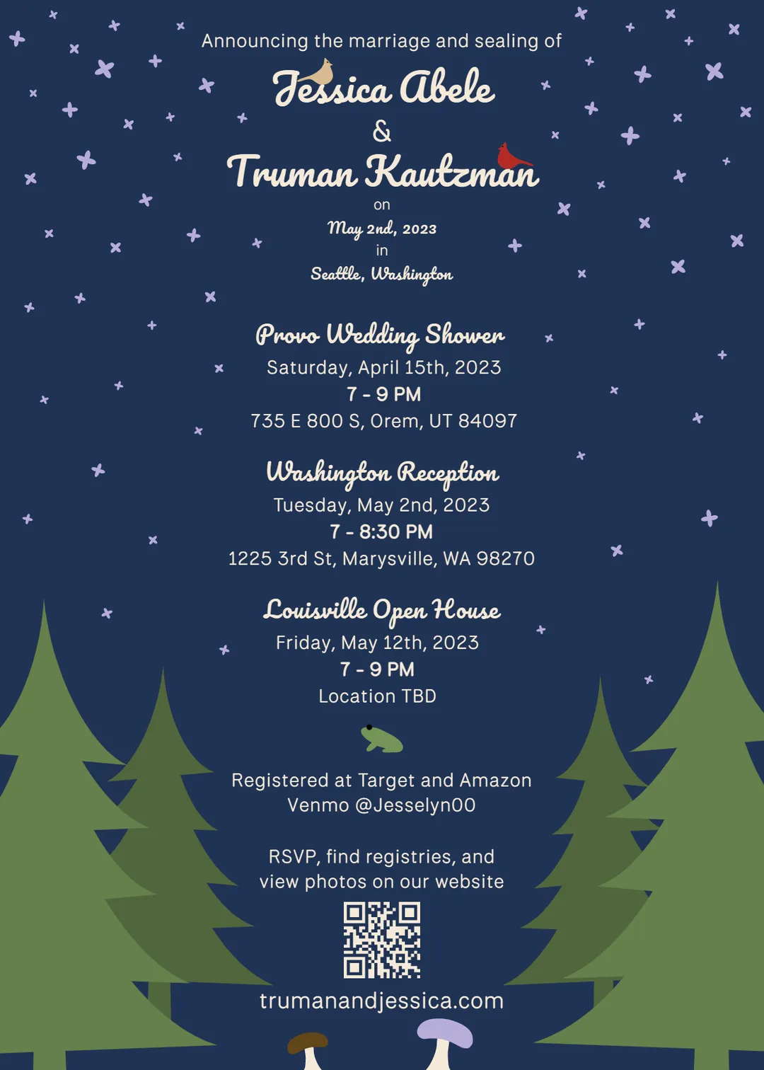 The back of our invitation.